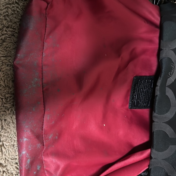 Coach purse black with red lining. Preowned good condition. - Picture 6 of 9